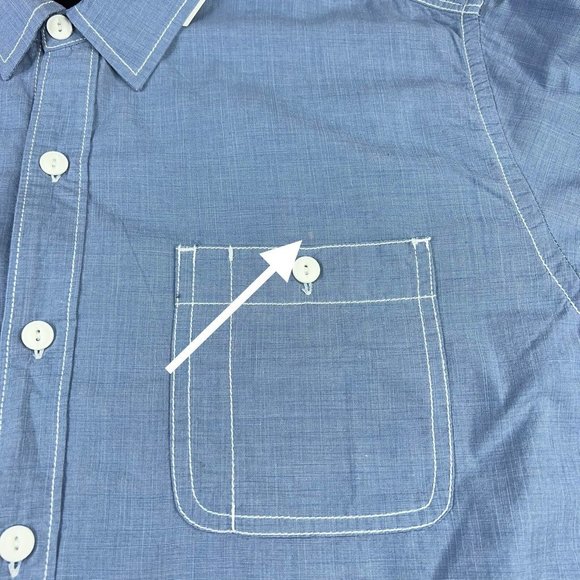 Hurley Hobie Mens Button-Up Shirt Blue Long Sleeve Spread Collar Pockets XL New - Picture 4 of 12